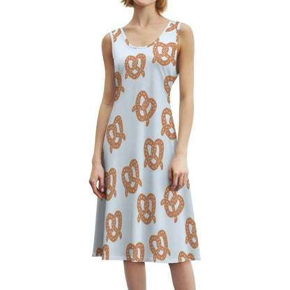 Cute Pretzel Print Women’s Streetwear Party Dress