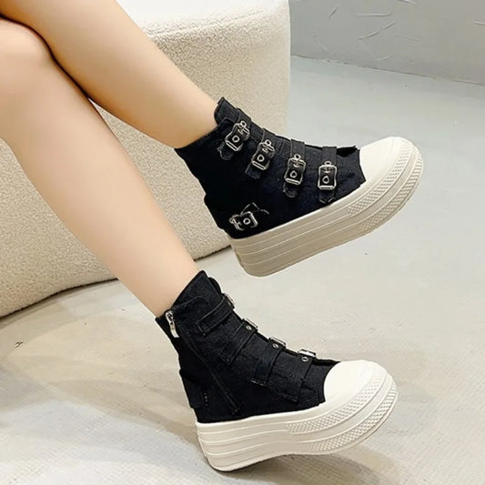 Women's Canvas High-Top Platform Shoes – Spring/Summer 2025