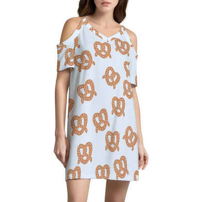 Cute Pretzel Print Women’s Streetwear Party Dress