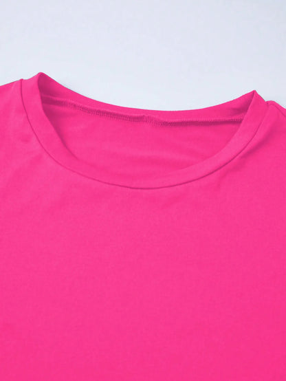 Rainbow Lips Print 2-Piece Set Pink T-Shirt & Black Leggings