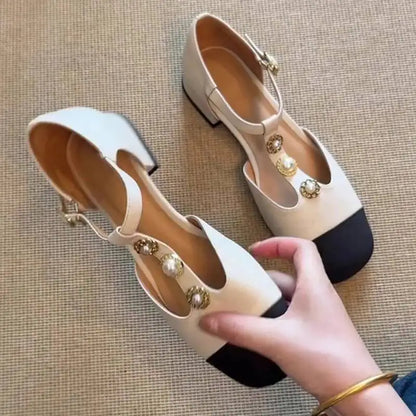 Women’s Square Toe Heeled Sandals – Summer Fashion Pumps